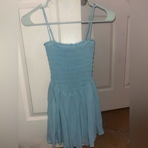 Garage Light Blue Smocked Top